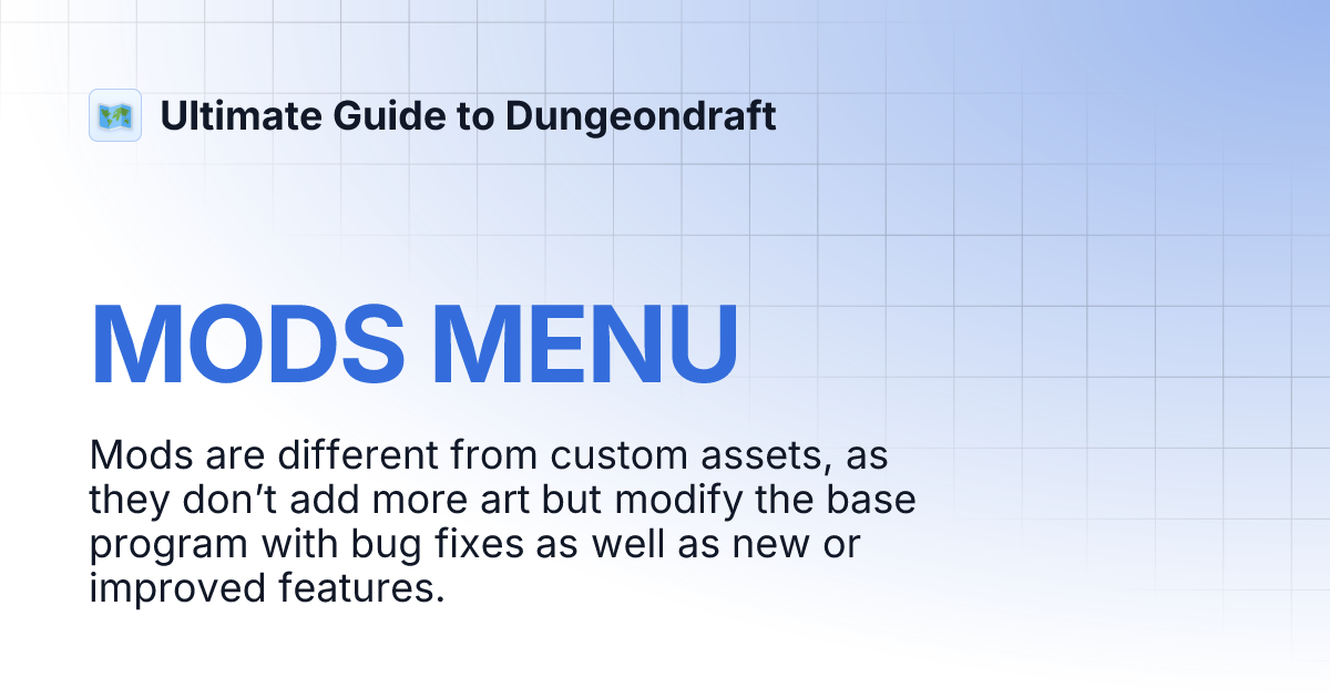 MODS MENU | Ultimate Guide to Dungeondraft